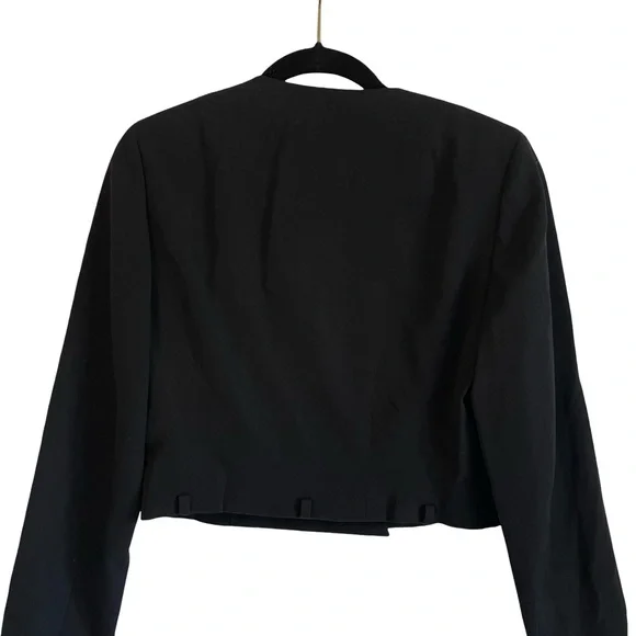 CHANEL Black Cropped Collarless Blazer Jacket NWT - Picture 3 of 4